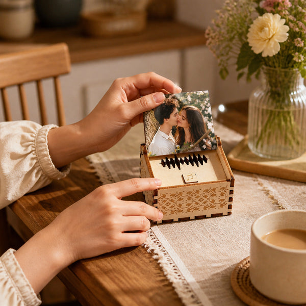 Custom Photo and Text Wooden Music Box