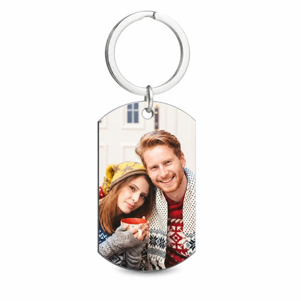 Custom Photo and Calendar Engraved Keychain