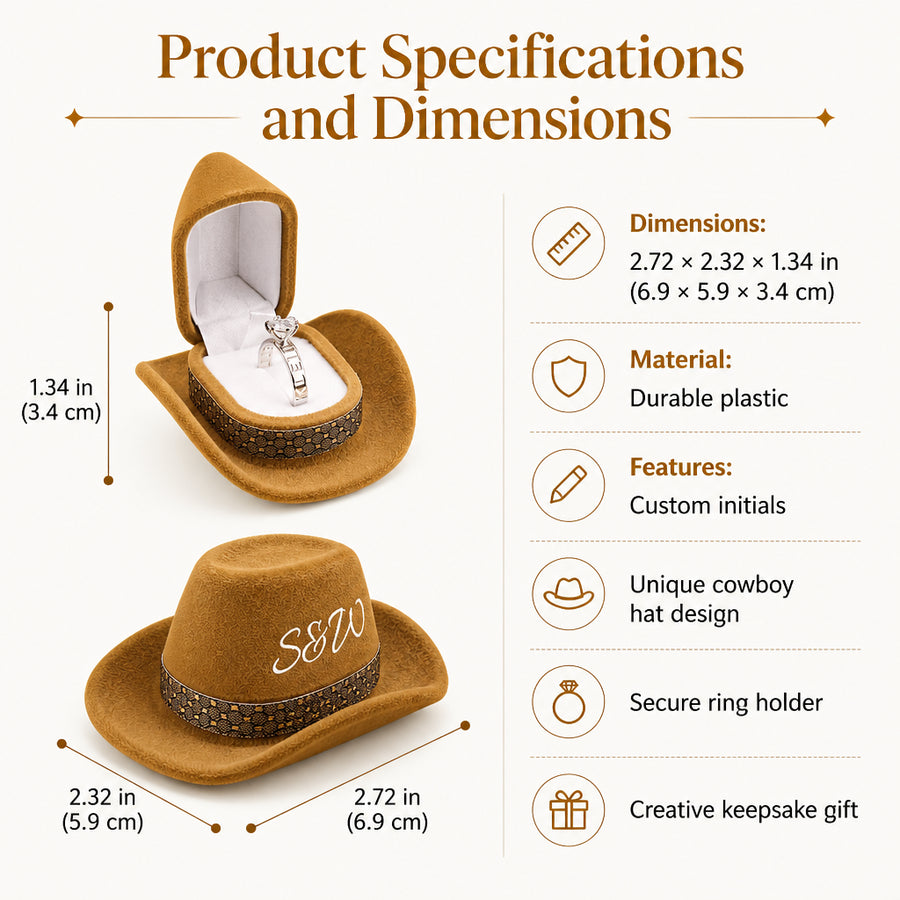 Cowboy Hat Ring Box