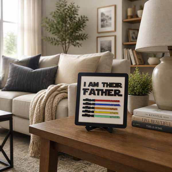 Personalized Wooden Lightsaber Plaque – I Am Their Father
