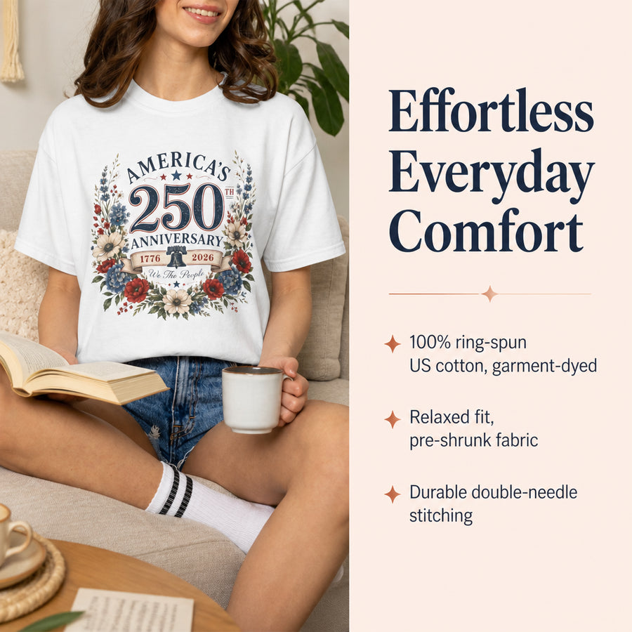 America's 250th Anniversary floral wreath T-Shirt