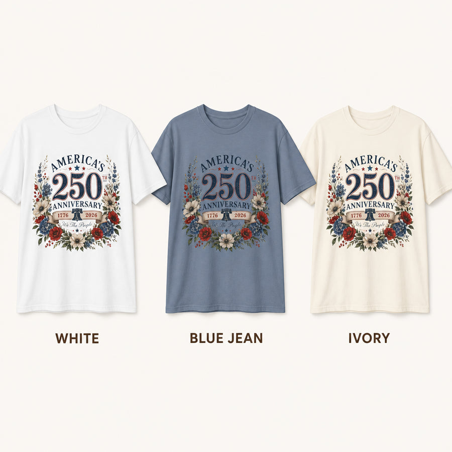 America's 250th Anniversary floral wreath T-Shirt