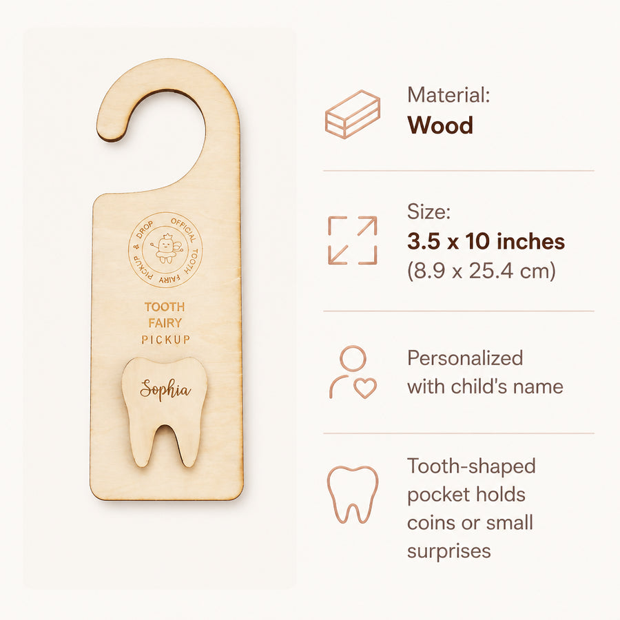 Personalized Wooden Tooth Fairy Door Hanger