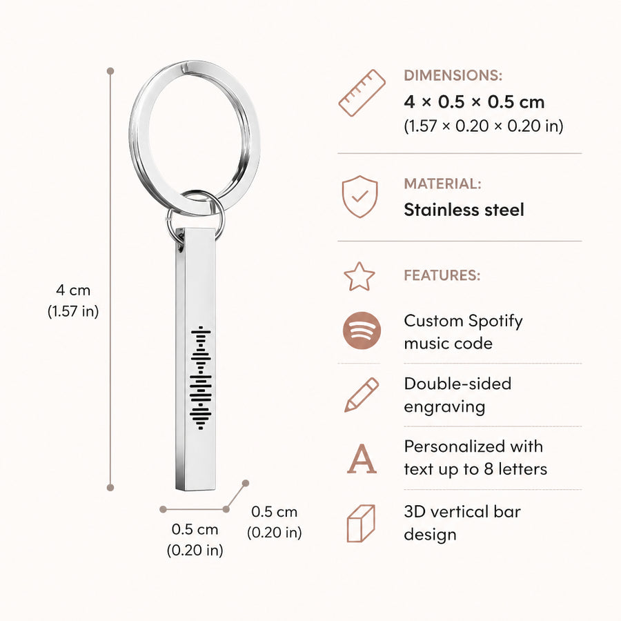Custom Engraved Spotify Code Keychain
