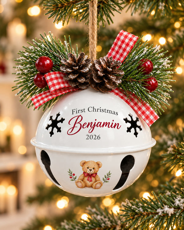Personalized Baby's First Christmas Bell Ornament