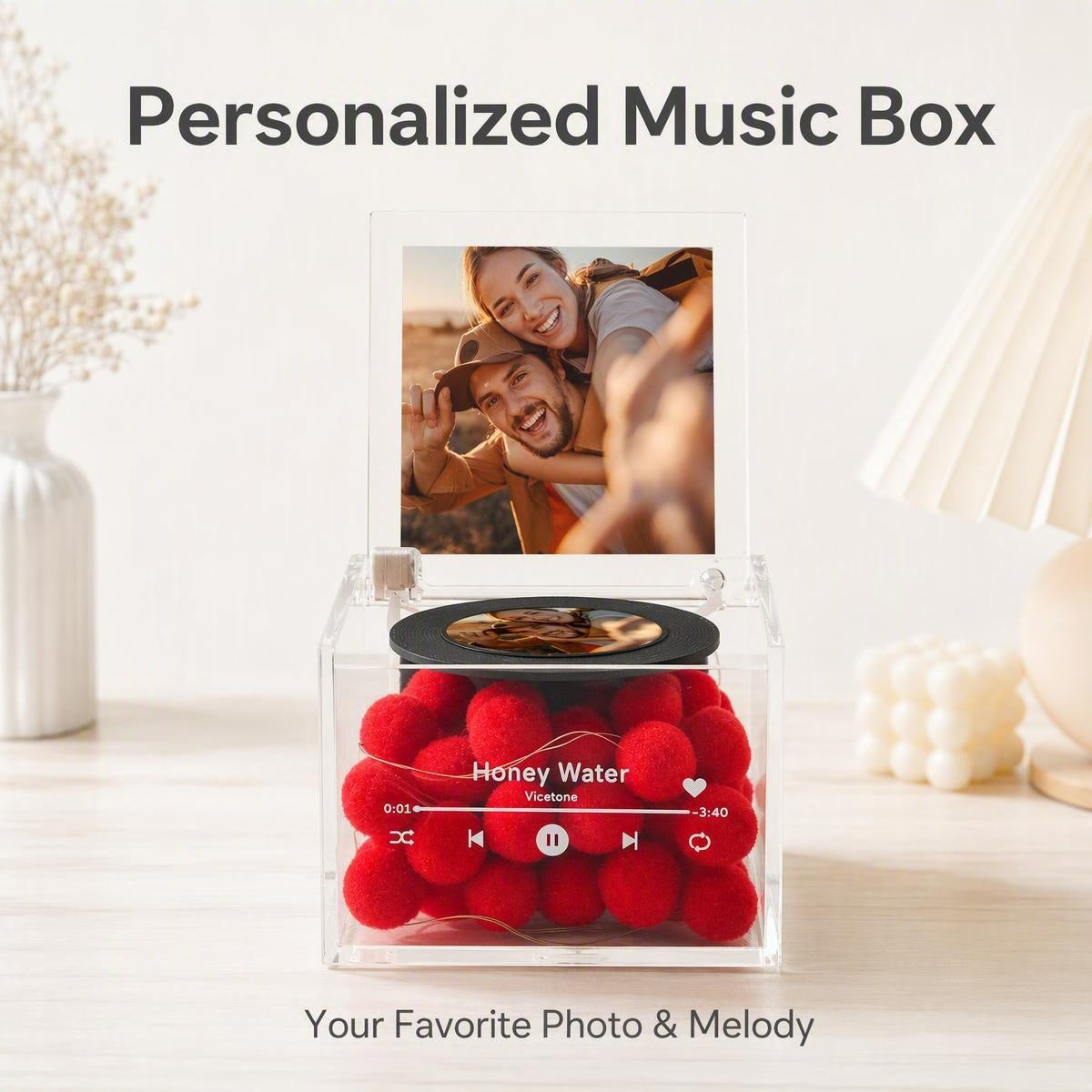 Custom Photo Music Box with Light