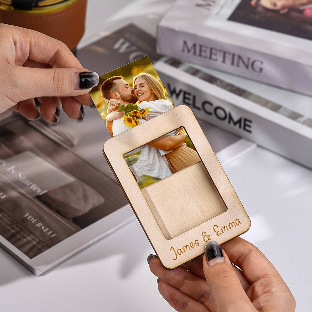 MadeMine personalized photo car sun visor clip with magnetic frame, showcasing a custom photo in a sleek car accessory design.