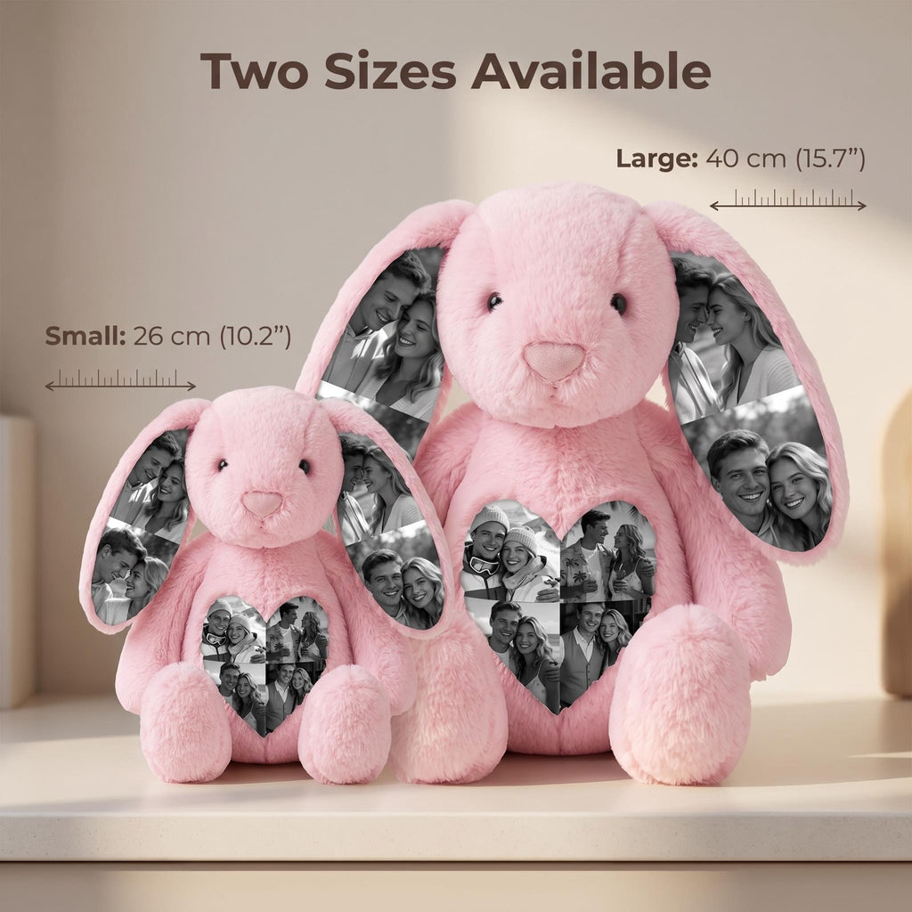 Custom Photo Bunny Plush on Ears & Belly