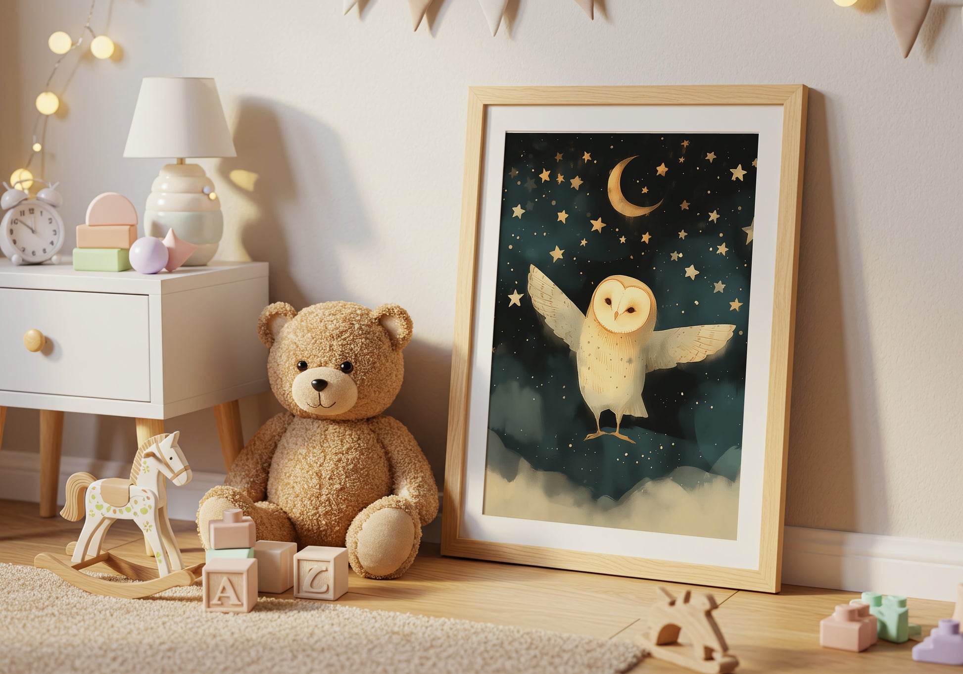 Enchanting Night Owl Nursery Wall Art product