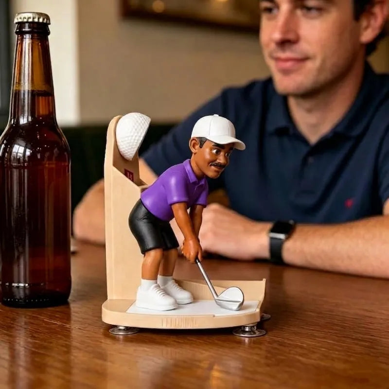 Custom Head Interactive Golf Bottle Opener | Creative Figure Cap Launcher Game for Home Bar & Man Cave Best Gift for Him