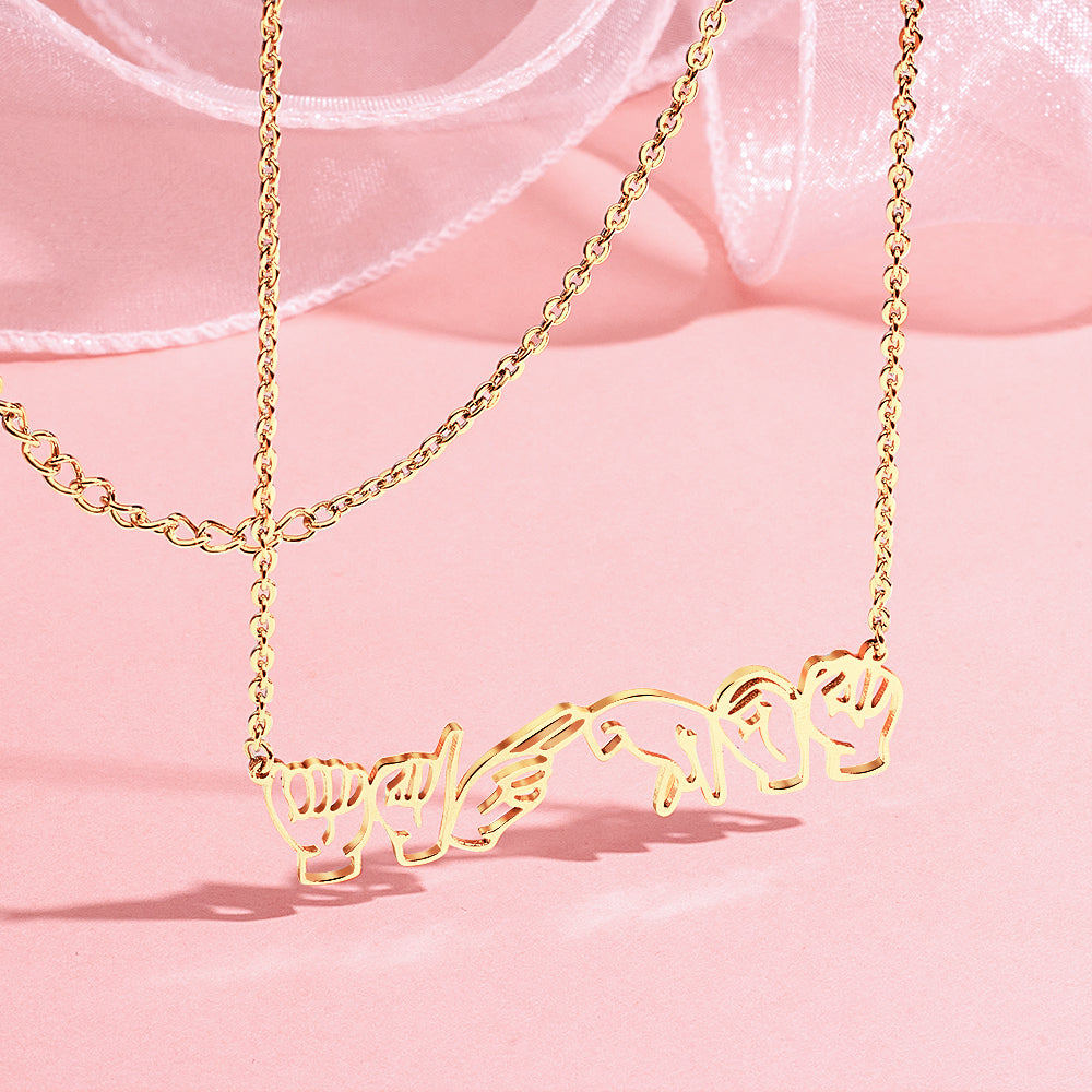 Personalized American Sign Language Necklace