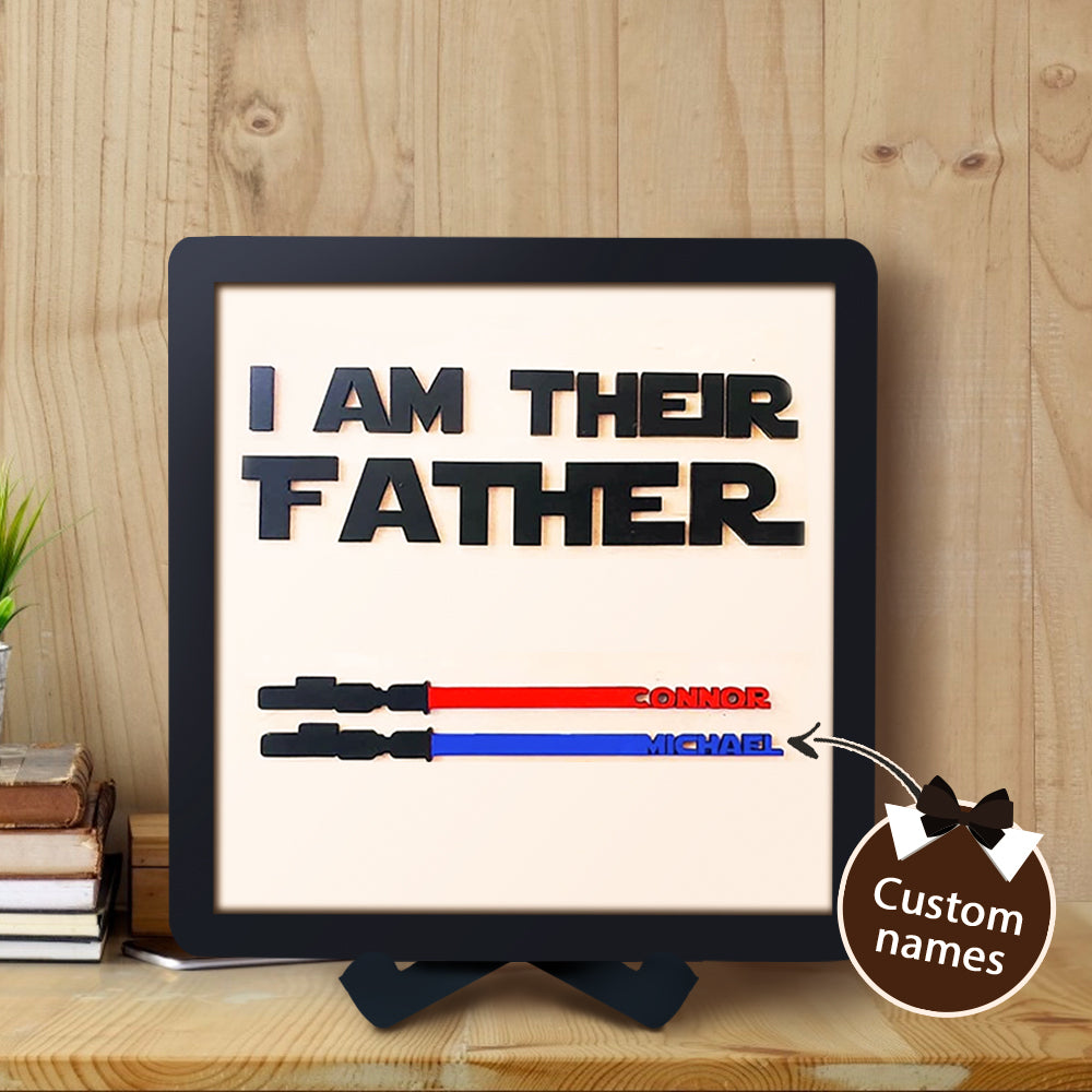 Personalized Wooden Lightsaber Plaque – I Am Their Father