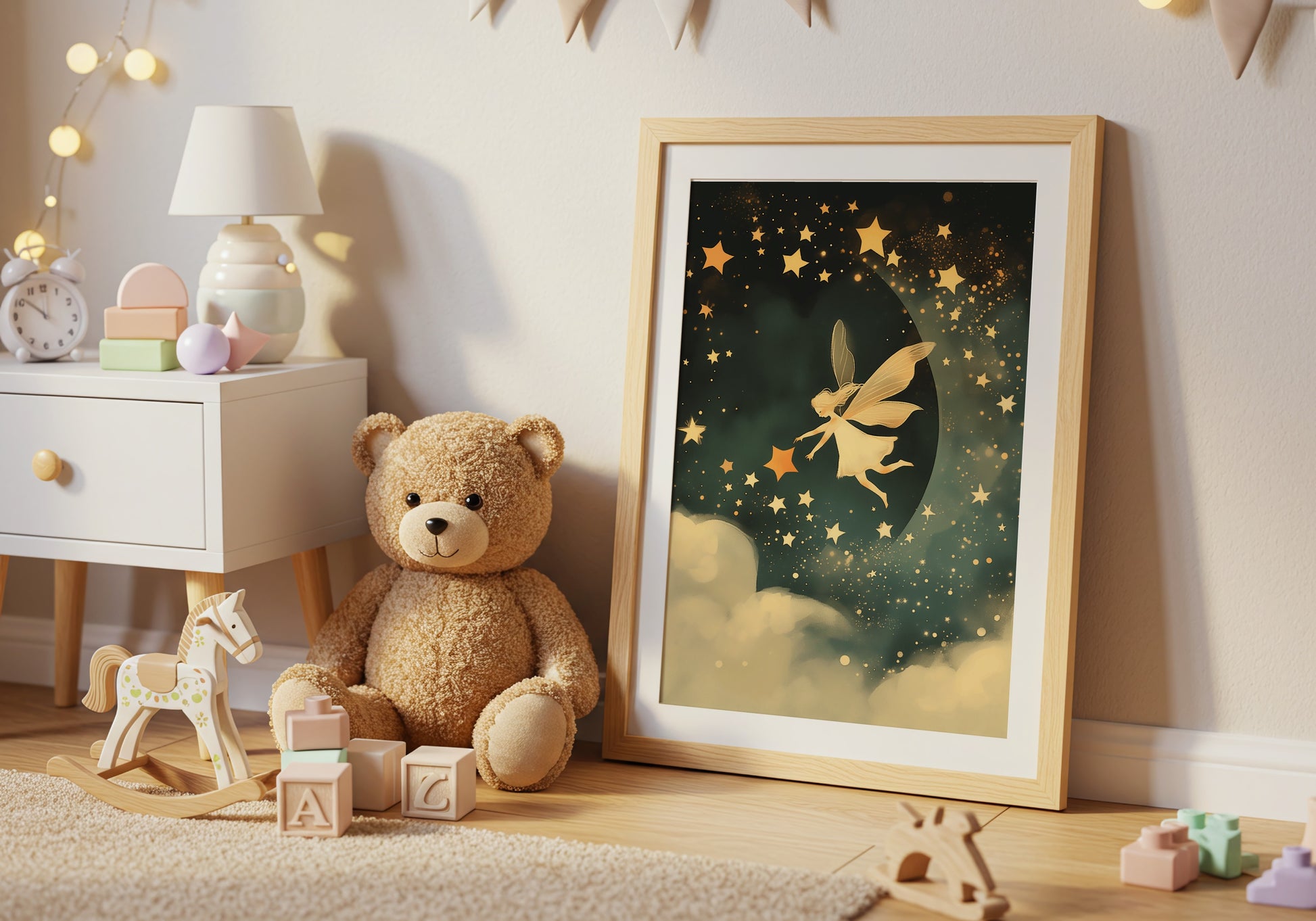 Enchanting Fairy Flying Through Starry Night Art product