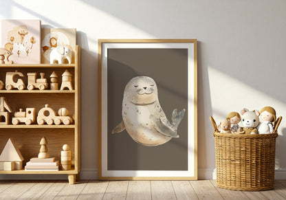 Adorable Seal Artwork for Nursery or Kids Room product