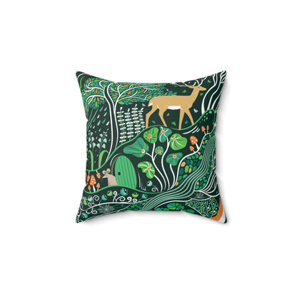 Emerald Forest Spun Polyester Square Pillow