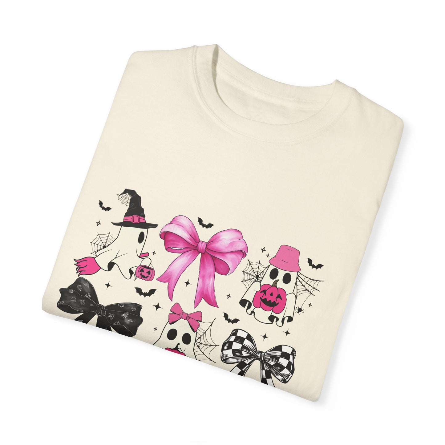 Halloween Ghost Pink Coquette Bows T-shirt