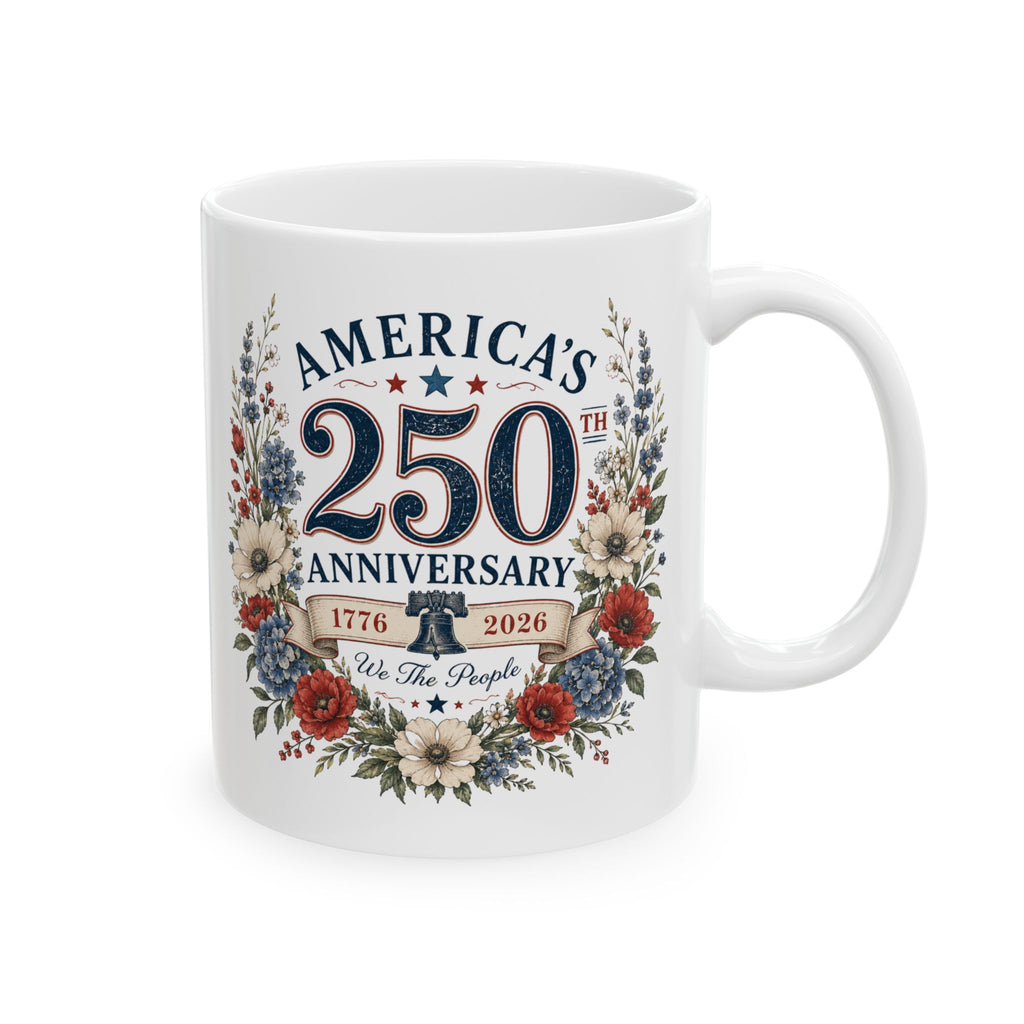 20th Anniversary Floral Wreath Mug | Ceramic Anniversary Coffee Cup