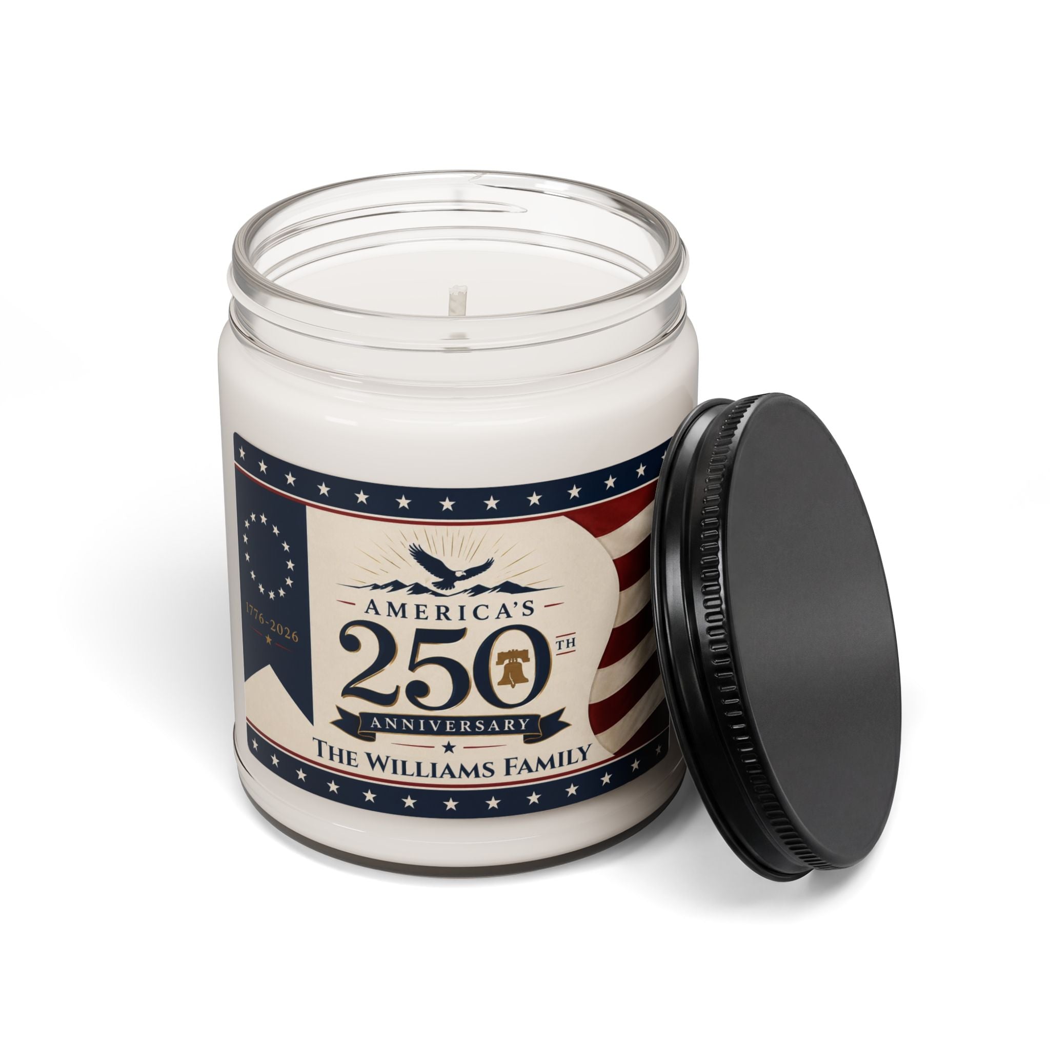 Personalized America's 250th Anniversary Soy Candle | 9oz Scented Jar