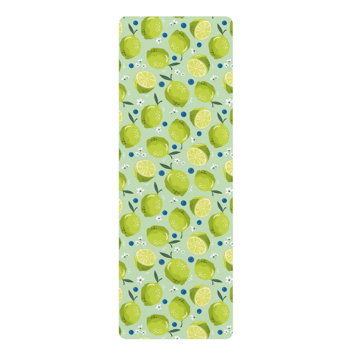 Limes and Blueberries Rubber Yoga Mat