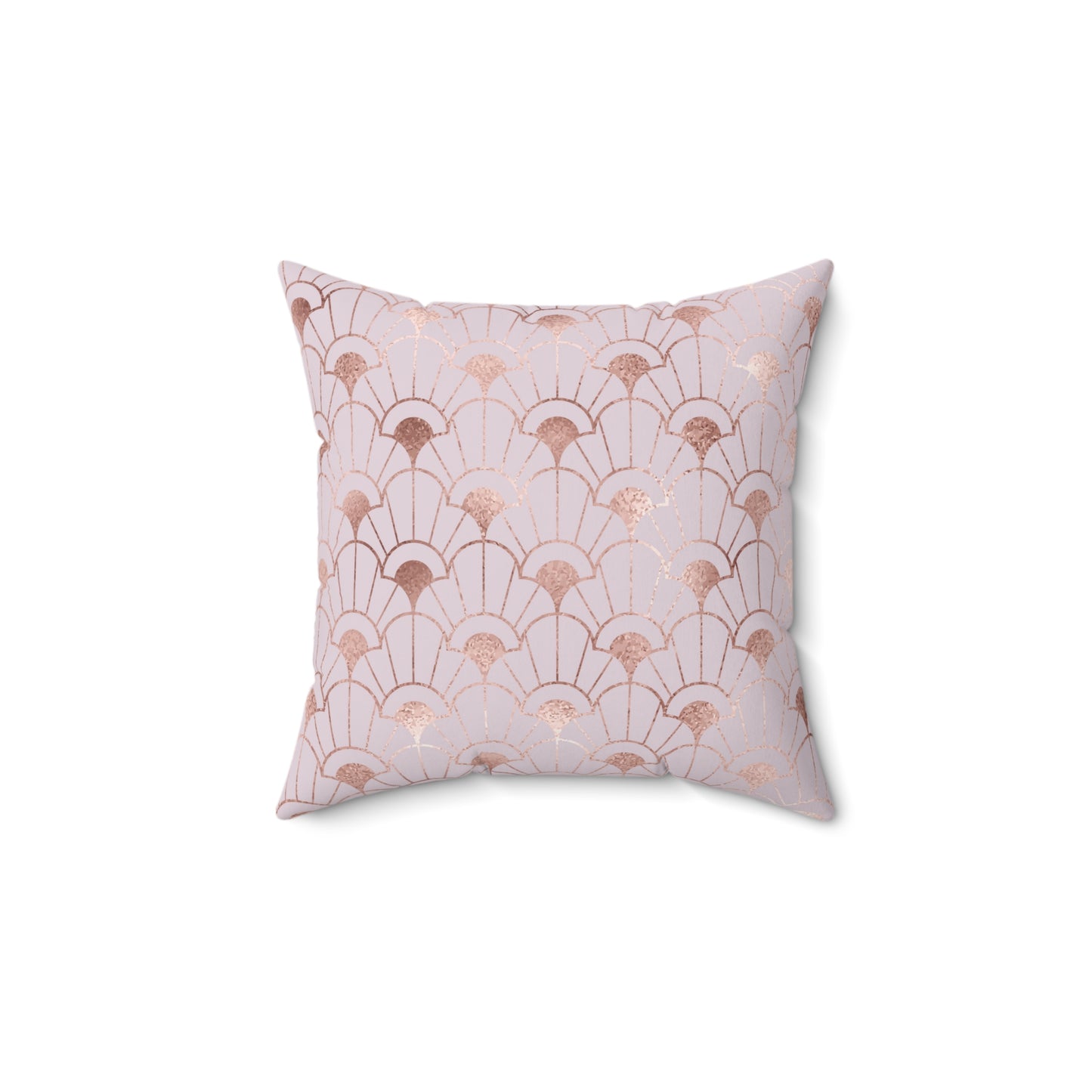 Rose Gold Art Deco Flowers Spun Polyester Square Pillow with Insert