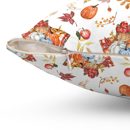 Fall Pumpkins and Apples Spun Polyester Square Pillow