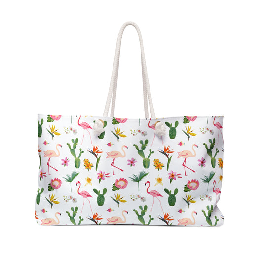 Cactus and Flamingos Weekender Bag