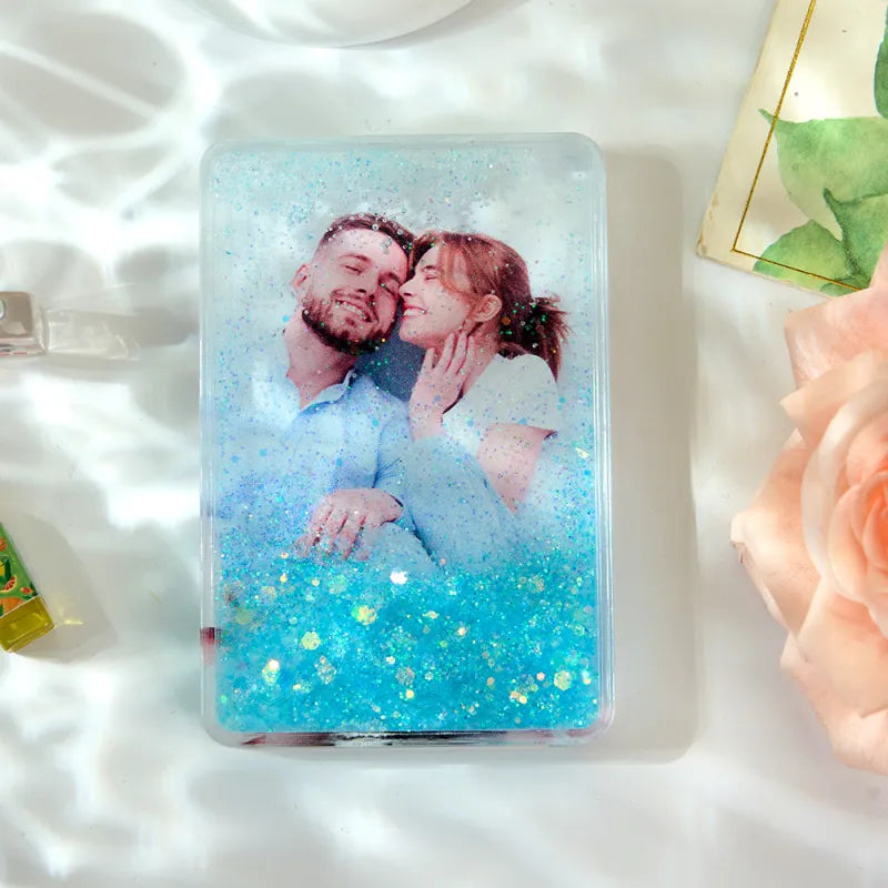 Custom Quicksand Photo Fridge Magnet - Personalized Liquid Sand Magnet