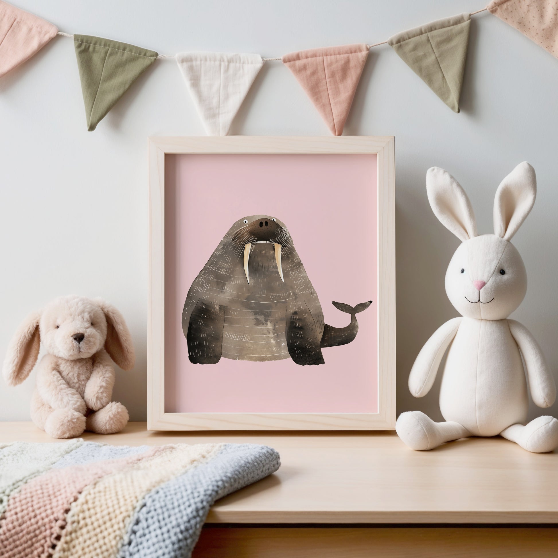 Adorable Walrus Art Print for Nursery Decor product