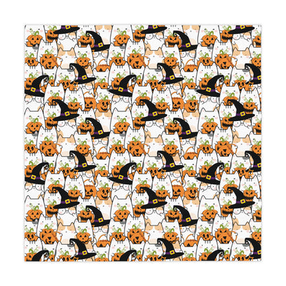 Halloween Kawaii Cats and Pumpkins Tablecloth