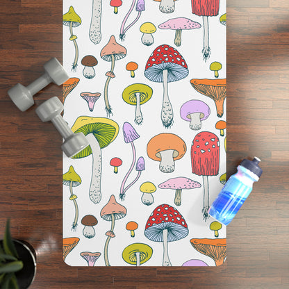 Forest Mushrooms Rubber Yoga Mat