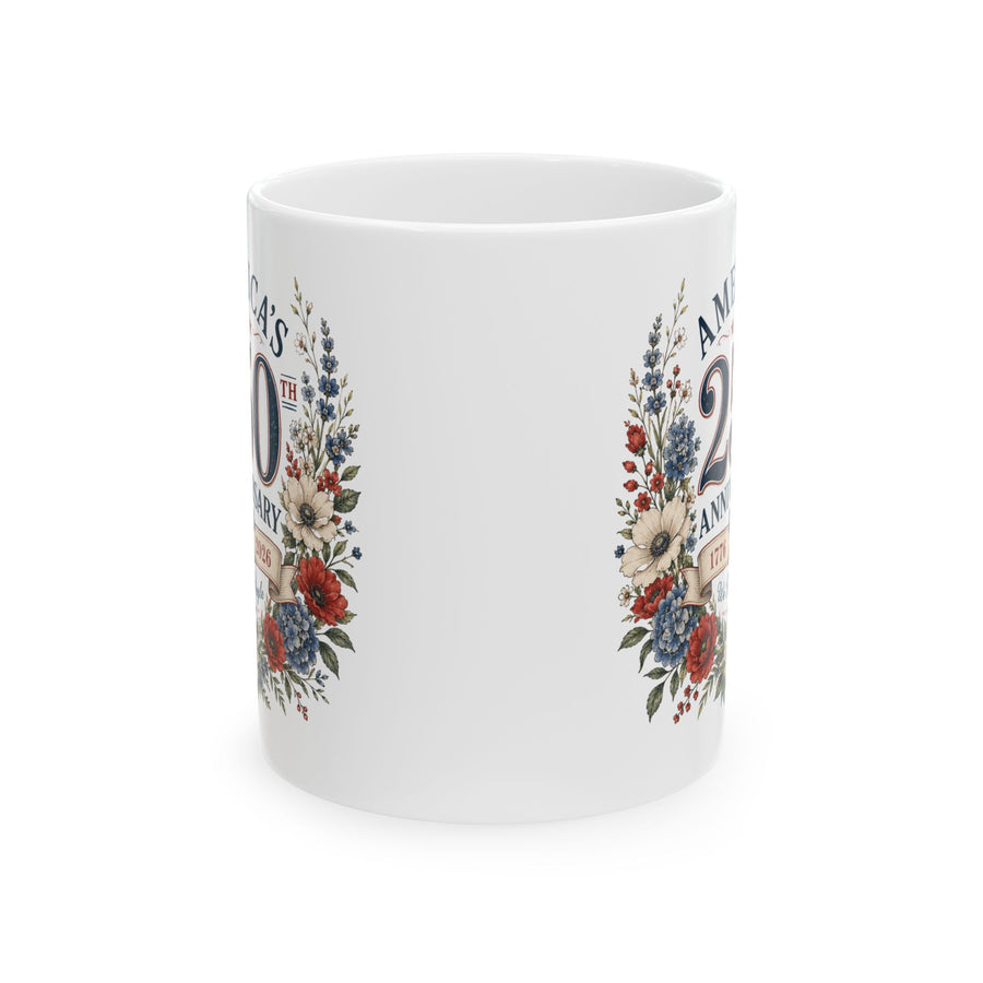 America's 250th Anniversary Floral Wreath Mug