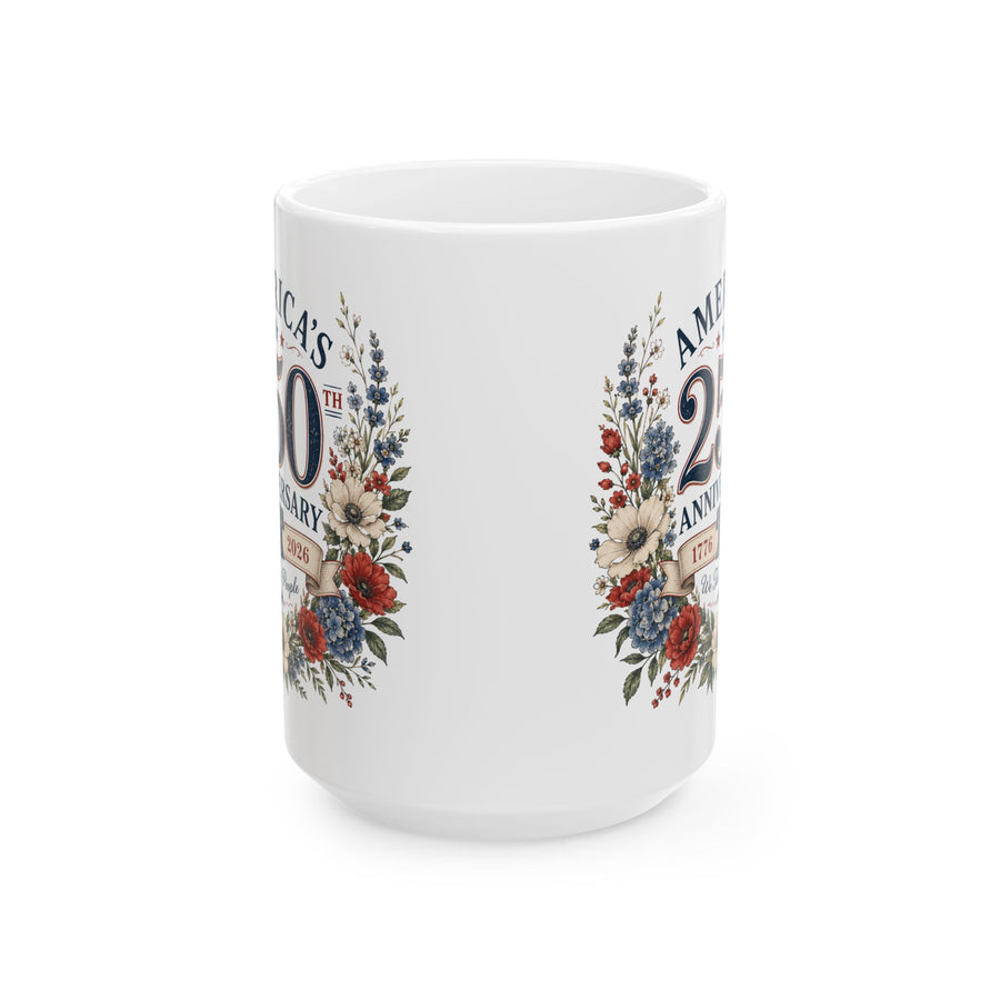 America's 250th Anniversary Floral Wreath Mug