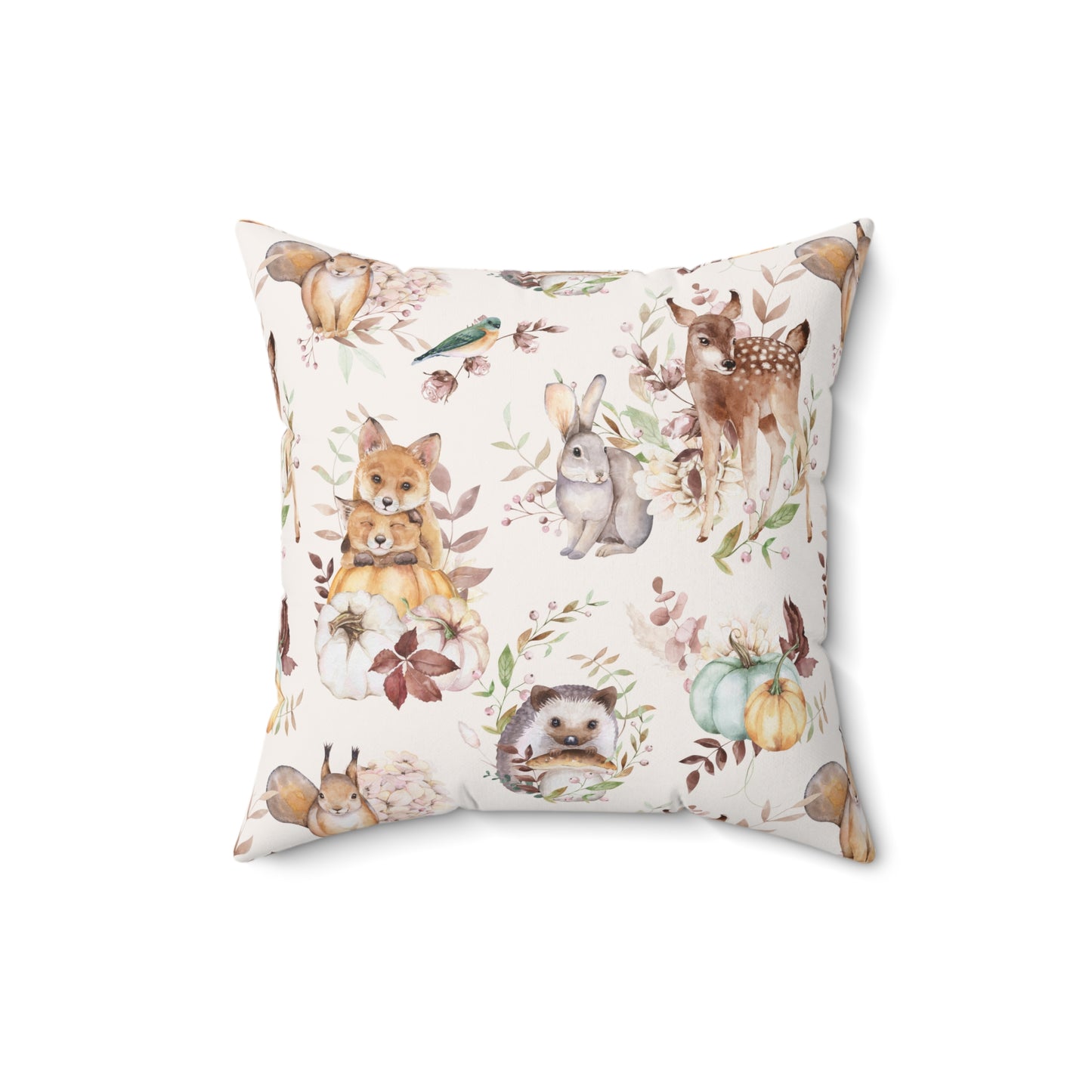 Woodland Animals Spun Polyester Square Pillow with Insert