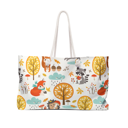 Autumn Woodland Animals Weekender Bag