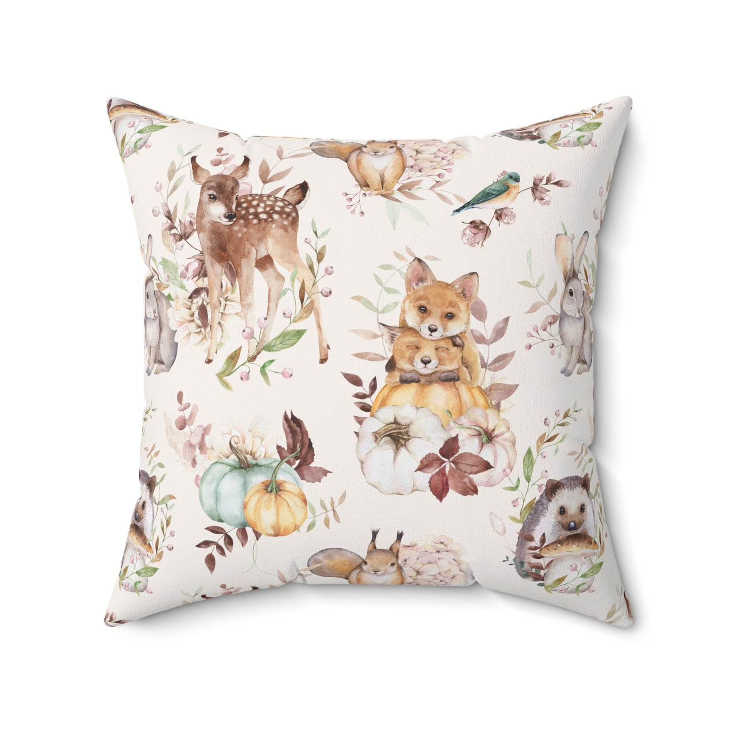 Woodland Animals Spun Polyester Square Pillow with Insert