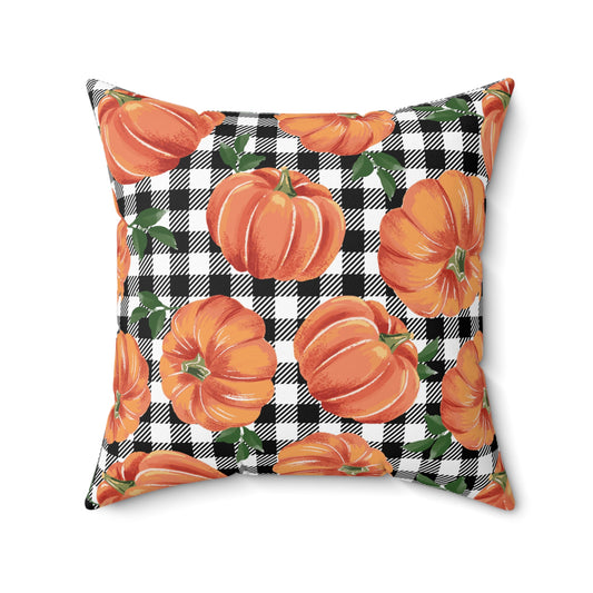 Farmhouse Pumpkins Spun Polyester Square Pillow