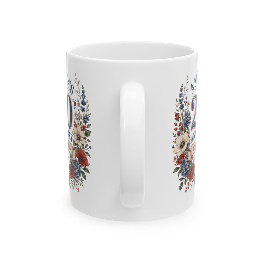 America's 250th Anniversary Floral Wreath Mug
