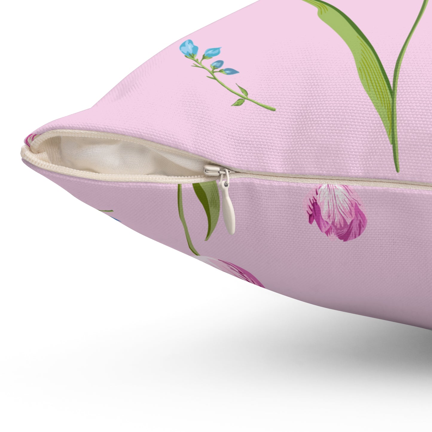 Spring Tulips Spun Polyester Square Pillow with Insert
