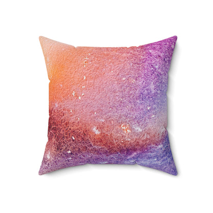 Blue and Pink Galaxy Spun Polyester Square Pillow with Insert