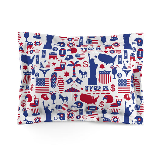 All American Red and Blue Microfiber Pillow Sham