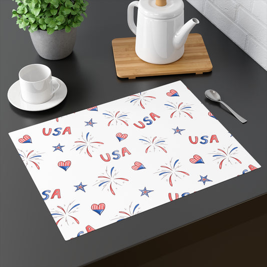 Hearts and Fireworks Placemat, 1pc