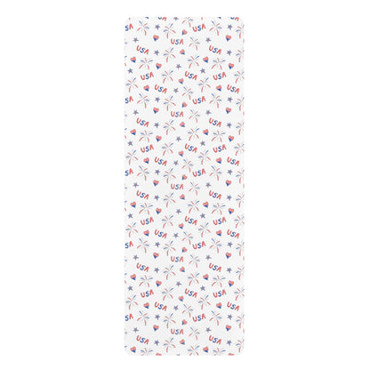 Hearts and Fireworks Rubber Yoga Mat