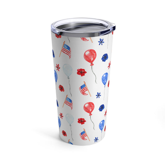 American Flags and Balloons Tumbler 20oz