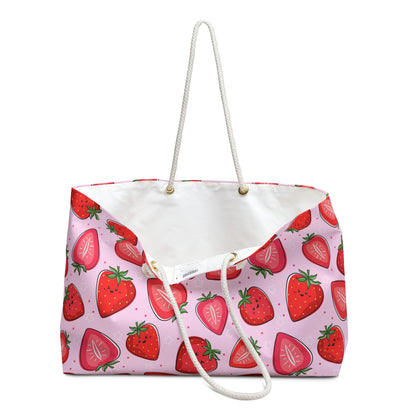 Kawaii Strawberries Weekender Bag