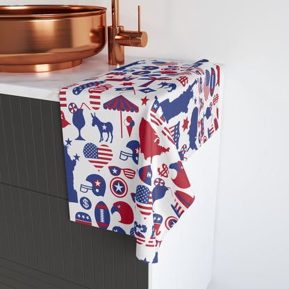 All American Red and Blue Hand Towel
