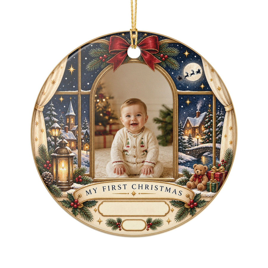 Custom Baby First Christmas Ornament with Name & Year