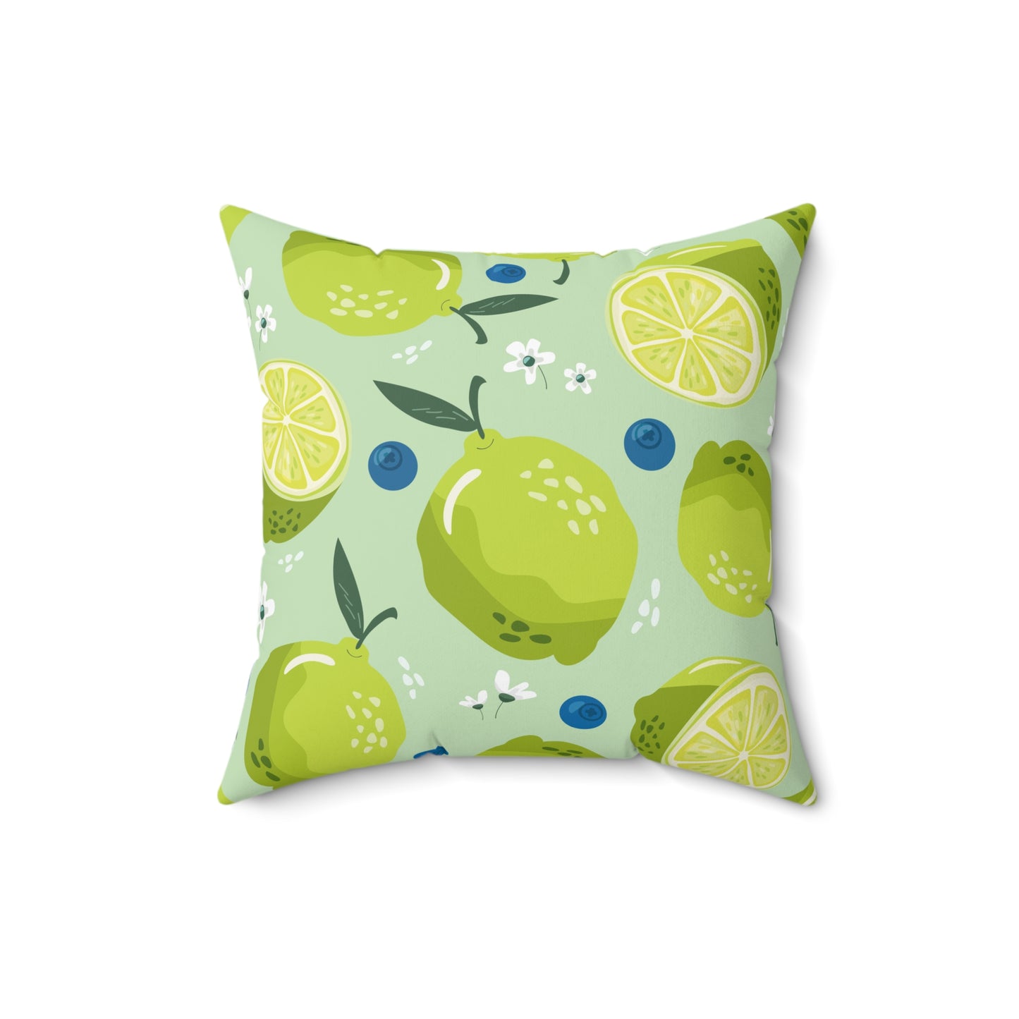 Limes and Blueberries Spun Polyester Square Pillow