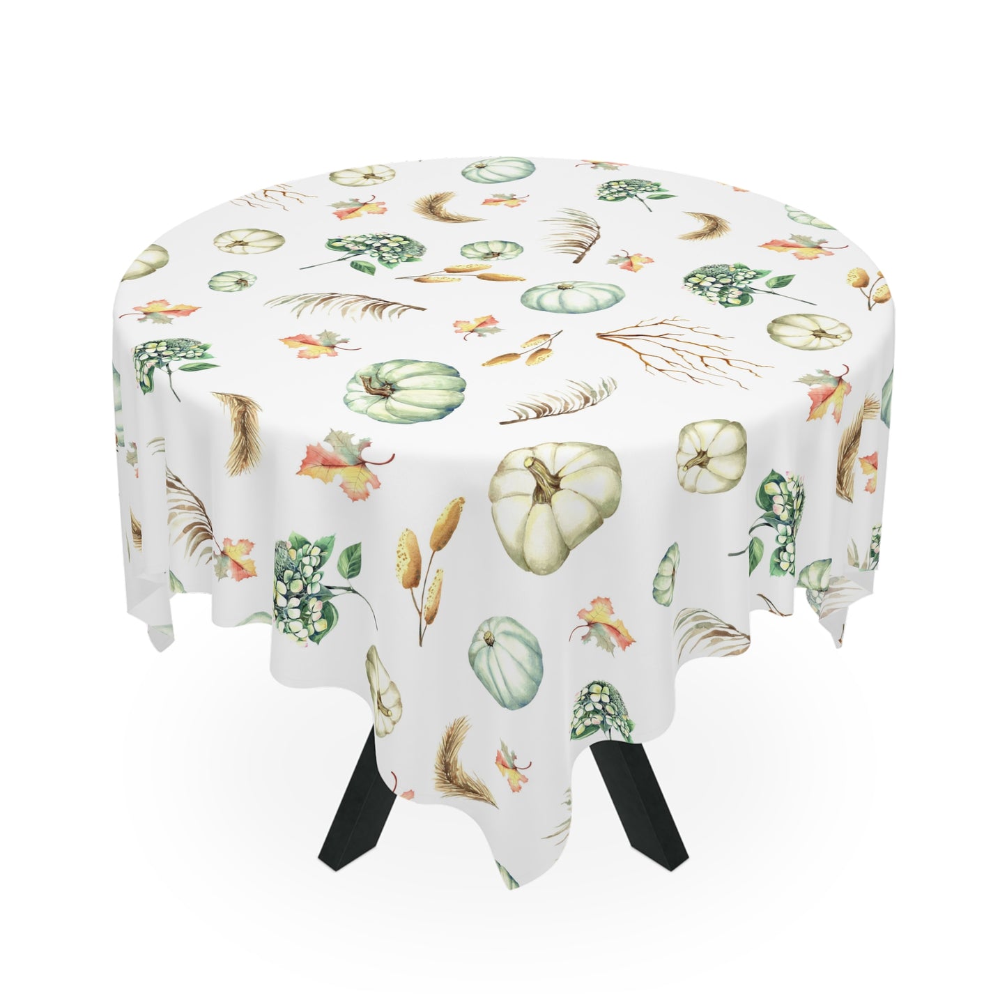 Fall Pumpkins and Leaves Tablecloth