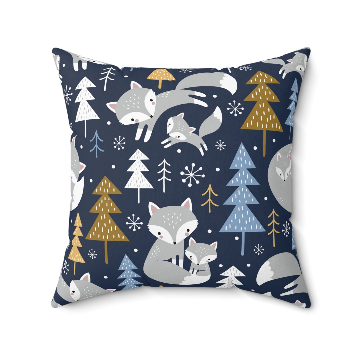Arctic Foxes Spun Polyester Square Pillow