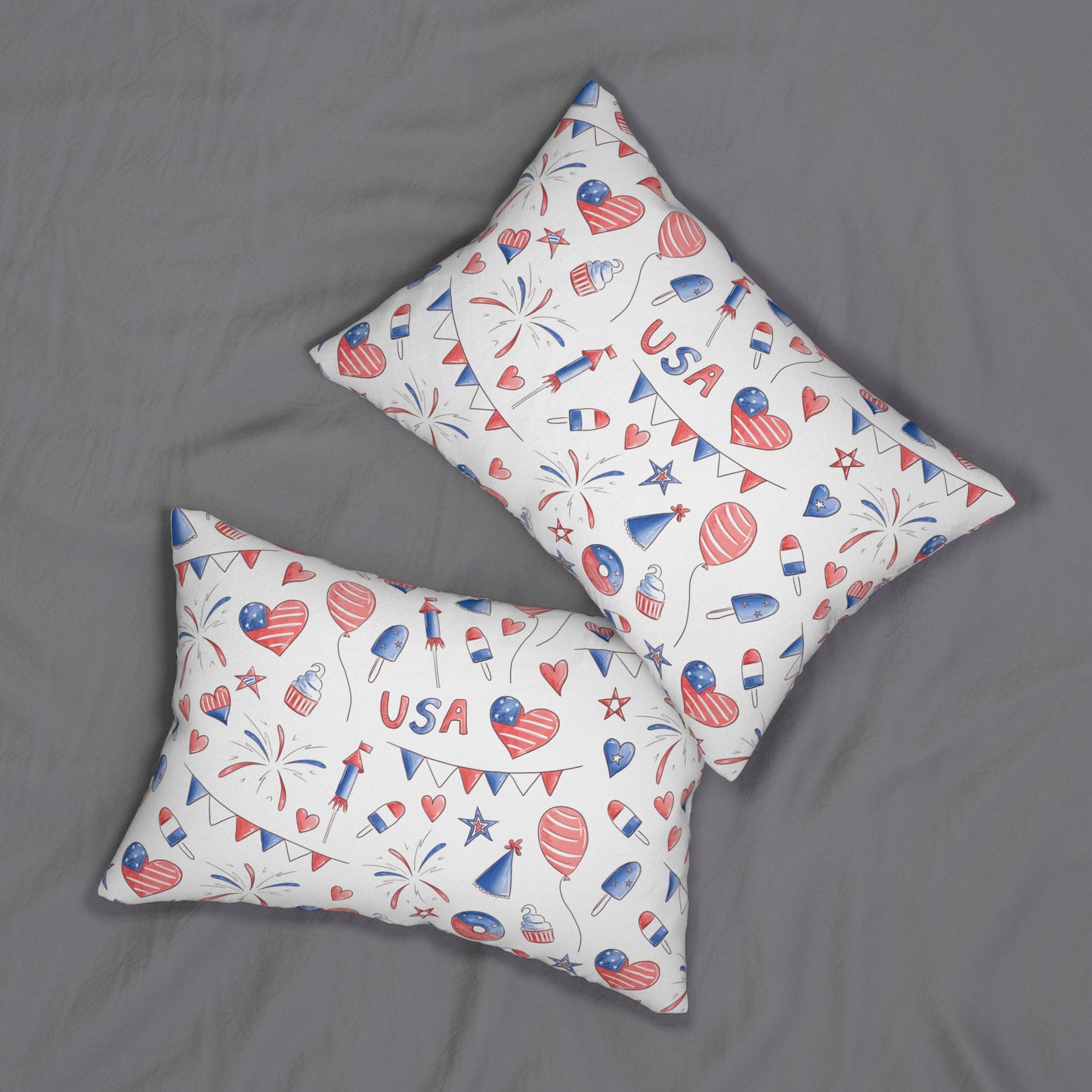 Banners and Donuts Spun Polyester Lumbar Pillow